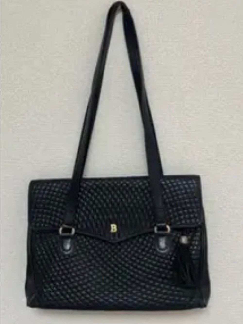 Bally Black Quilted Shoulder Bag with Tassel